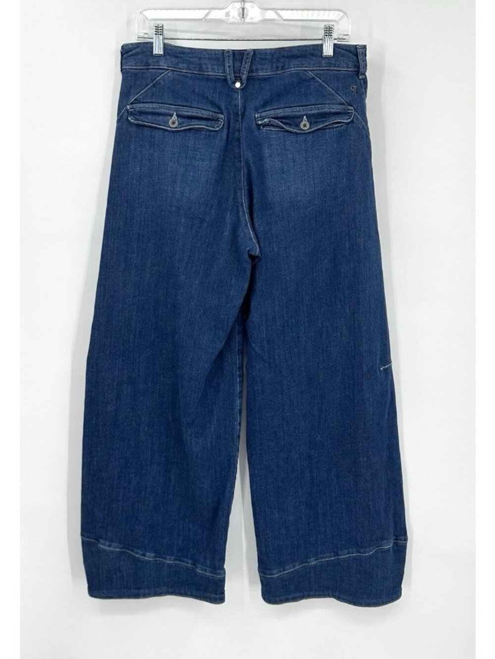 Pilcro Wide-Leg Flare Jeans in Medium Blue - Picture 5 of 11